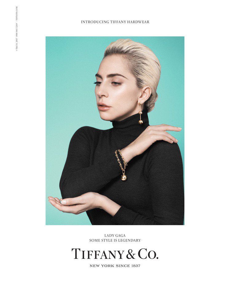 Lady Gaga演繹Tiffany Co.傳奇風格形象廣告。圖／Tiffany提供