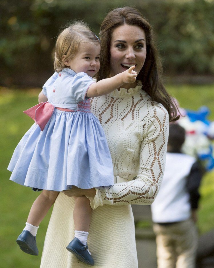 凱特王妃與女兒夏綠蒂公主。圖／美聯社