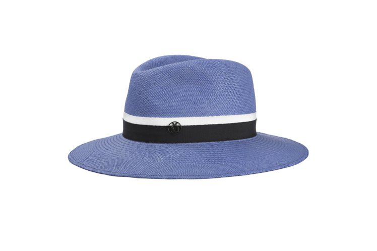Maison Michel藍色紳士帽，售價29,800元。圖／MINOSHIN提...