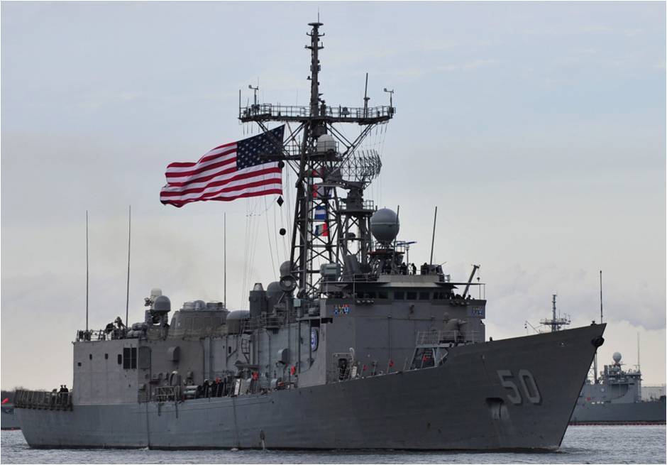 我國對美採購由派里級泰勒號（USS Taylor）改名為銘傳軍艦。 圖／美國海軍...