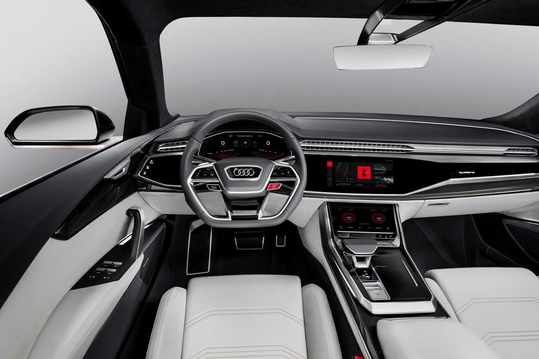 Audi Q8 Sport Concept與Google合作，搭載Android平台。圖／摘自carscoops.com
