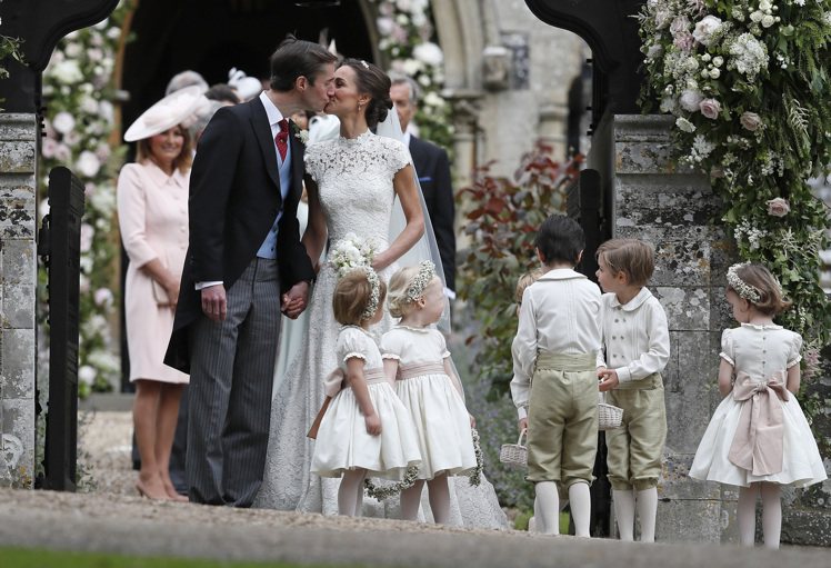英國凱特王妃的妹妹琵琶密道頓（Pippa Middleton）舉辦婚禮。圖／美聯...