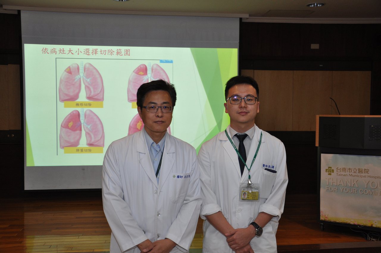 台南市立醫院外科部主任吳星賢 (左) 及胸腔外科主治醫師張逸謙(右)。圖／市醫提供