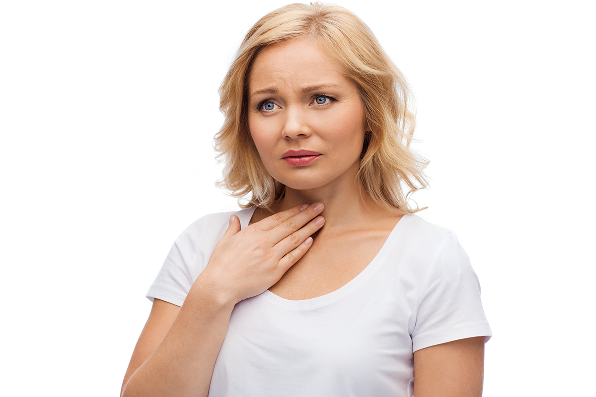 喉嚨卡卡(異物感）也稱為梅核氣、喉球症、臆球症，可能原因很多，鼻部、扁桃腺、聲帶、頸椎、甲狀腺、食道、胃部疾病都有可能，其他如內分泌、自律神經失調，焦慮、壓力等等都有相關。<br />圖／ingimage