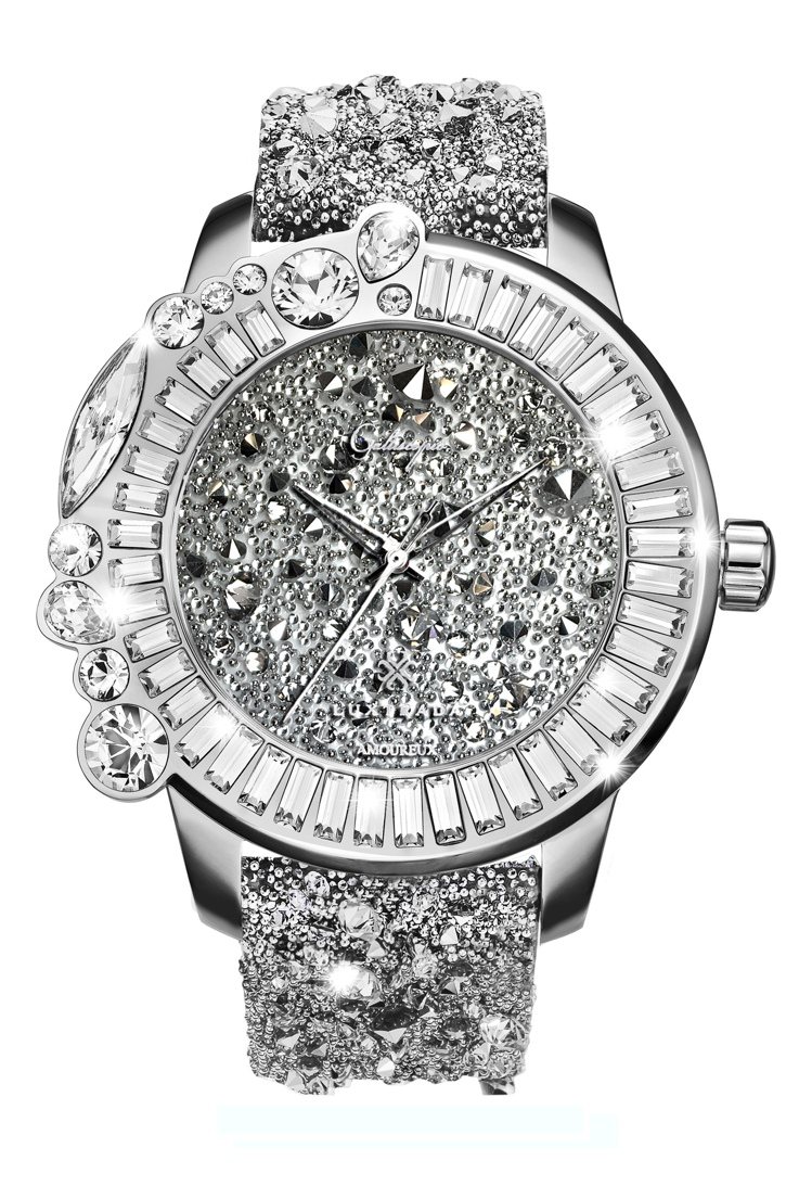 Galtiscopio星鑽浪漫系列閃耀白腕表，約35,800元。 圖／Galtiscopio提供