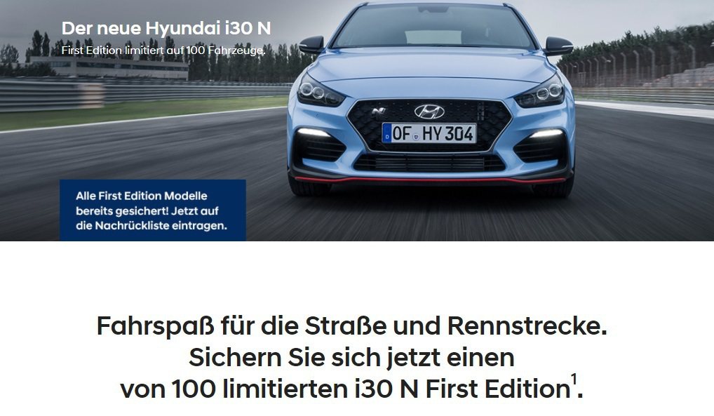 Hyundai i30 N First Edition在德國開放預購，僅兩天就已...