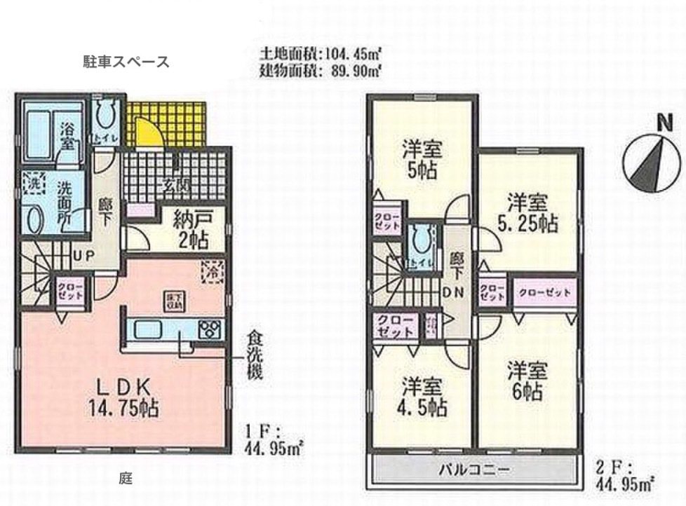 一名台灣人在東京近郊買房，1棟2層樓的獨棟新屋不到台幣800萬元。圖為房屋格局。...