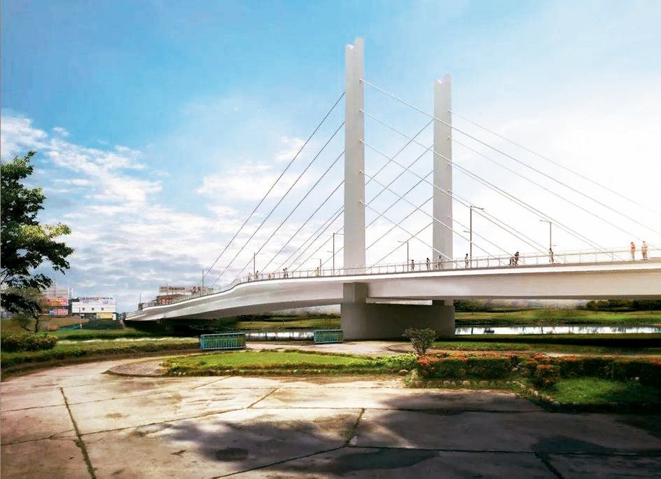 新宜蘭橋將採斜張橋造型，浪漫優美，圖為新橋示意圖。 圖／宜蘭市公所提供