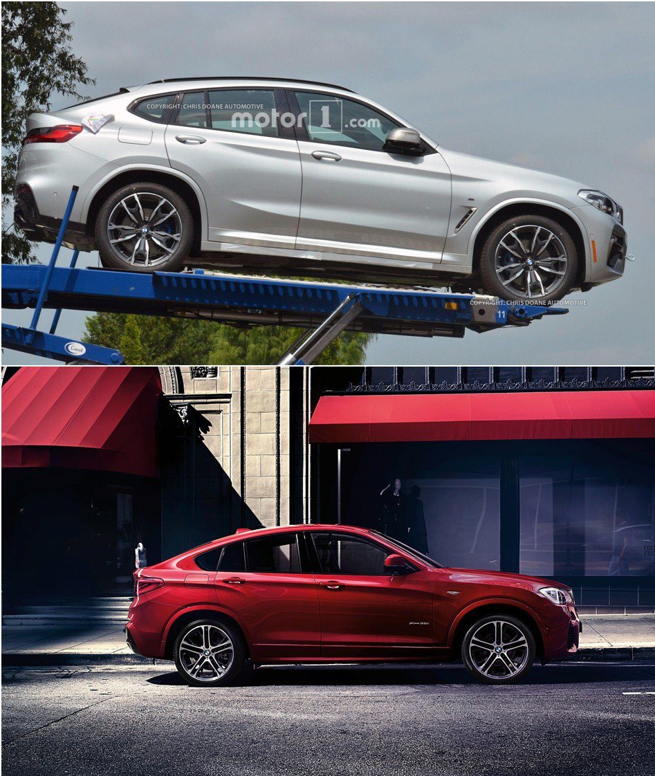 全新BMW X4因車頂設計更為傾斜，使得車身高度看來較現行版X4來得低。上圖為全...