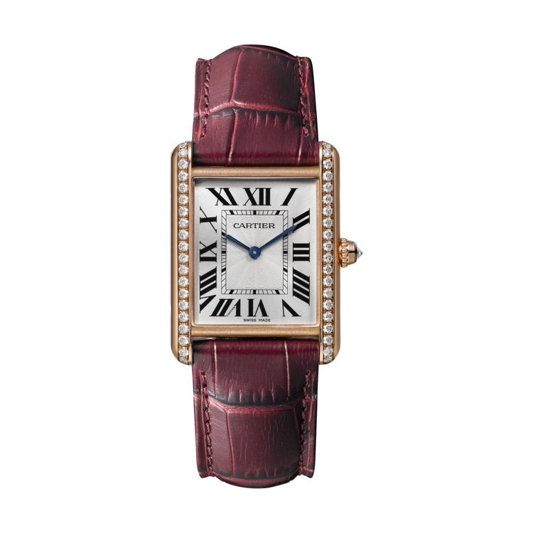 TANK Louis Cartier玫瑰K金鑲鑽腕表大型款，搭載8971 MC型...