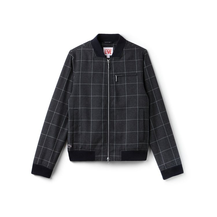 Lacoste L!VE秋冬系列黑色格紋夾克，約9,780元。圖／Lacoste 提供
