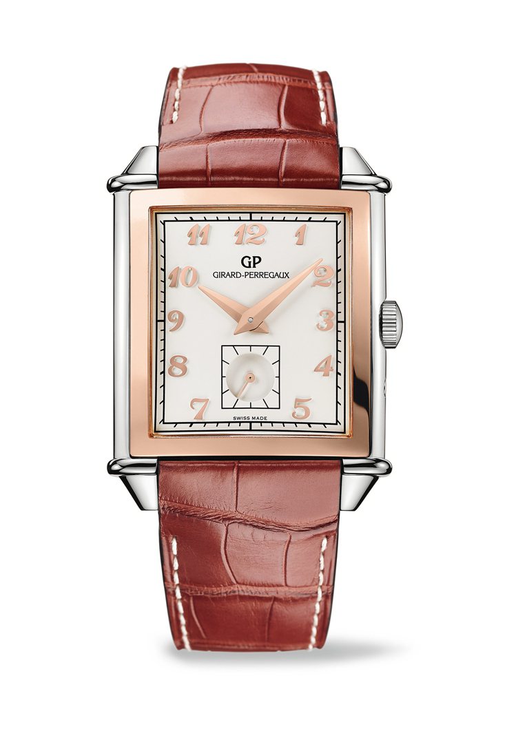 芝柏Vintage 1945 小秒針70周年特別款腕表，18K玫瑰金表殼，約40萬2,400元。圖／Girard Perregaux提供