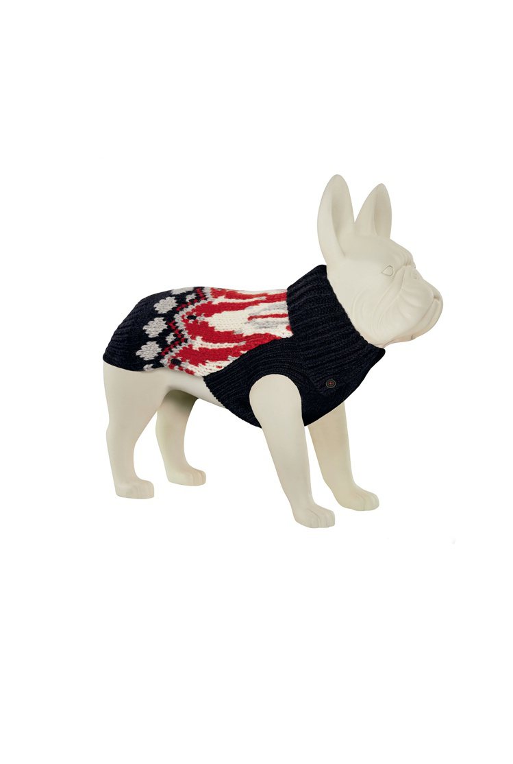 寵物犬特別系列挪威緹花針織衫，價格未定。圖／MONCLER提供