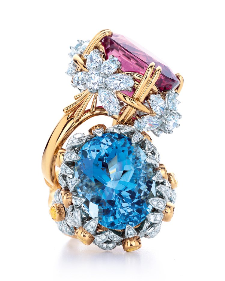 Schlumberger彩色寶石戒指。圖／Tiffany & Co.提供