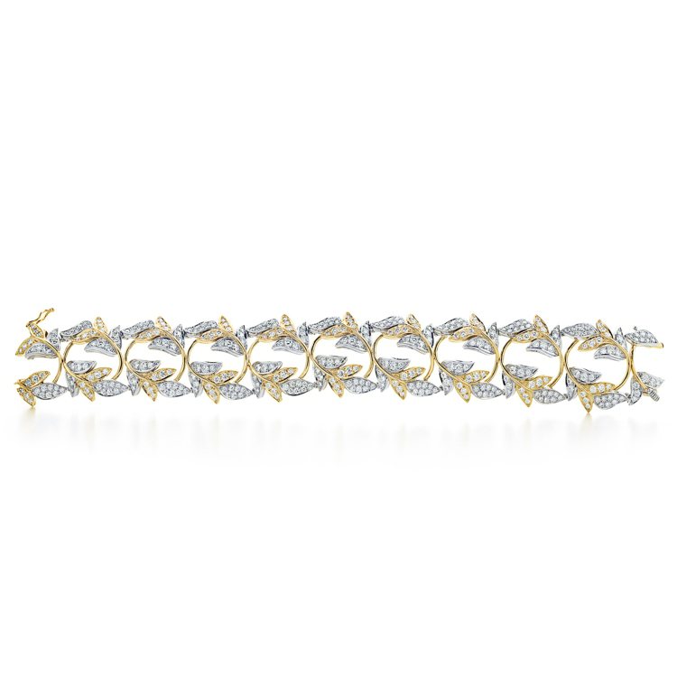 Schlumberger Marquetry手環，18K金鑲嵌黃鑽與白鑽，544萬5,000元。圖／Tiffany & Co.提供