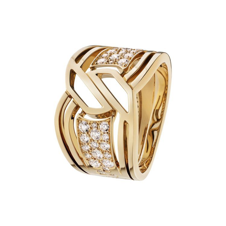 My Golden Link戒指，18K黃金鑲嵌36顆明亮式切割鑽石，26萬2,000元。圖／香奈兒提供