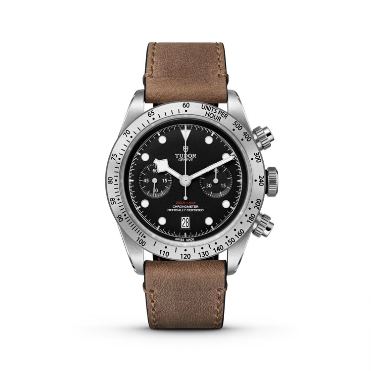 帝舵啟承碧灣計時型腕表，為勞力士集團想要搶食矽游絲機芯市場的新作，獲得日內瓦鐘表大賞的肯定。圖／Tudor提供