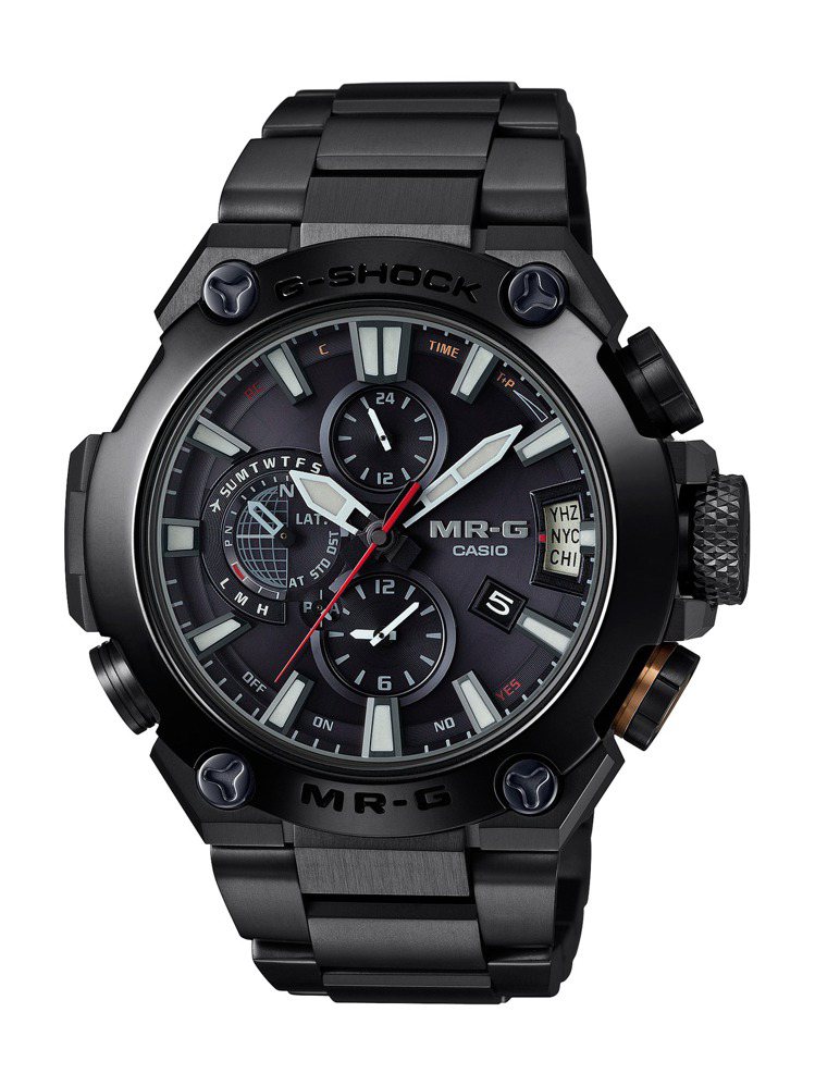 G-Shock MRG-G2000CB腕表，表圈COBARION®材質，表殼與表鍊皆為硬化鈦金屬，約12萬元。圖／Casio提供