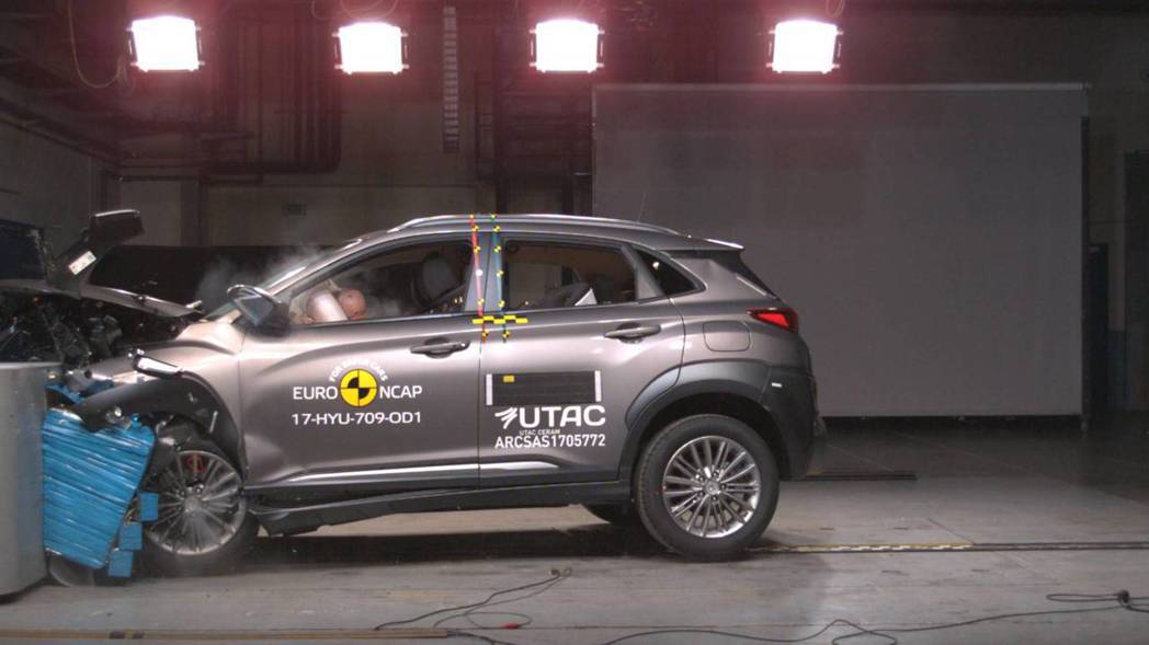 Hyundai Kona 在最新的Euro NCAP 撞擊測試中，獲得五星評價。 摘自Euro NCAP