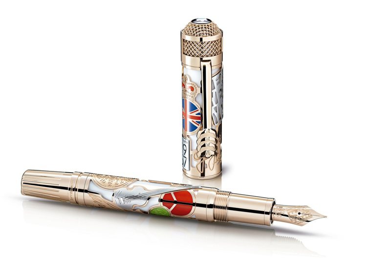 萬寶龍名人系列披頭四樂團88限量款鋼筆，96萬9,900元。圖／萬寶龍提供