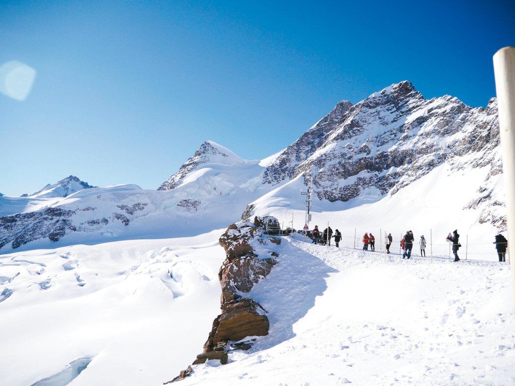 少女峰山上的冰原美景，相當壯觀。 記者許晉榮／攝影