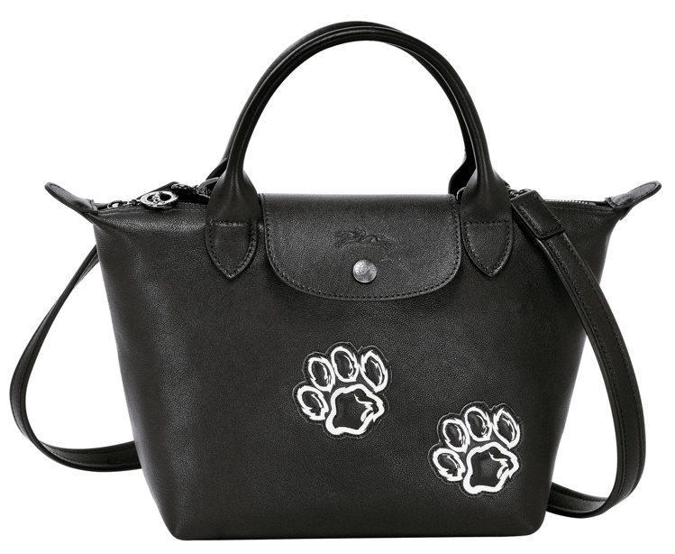 狗年限定黑色手袋，售價16,800元。圖／Longchamp提供