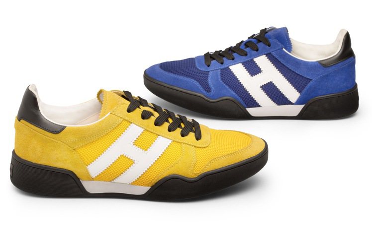 男鞋款精選頂級皮革拼接打造的全新H357系列，則是以鮮豔色混搭大地色帶出復古率性風格。圖／迪生提供