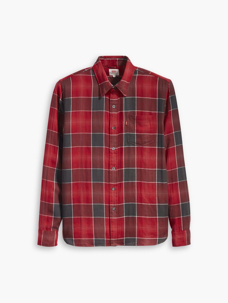 男款經典紅色格紋襯衫，約2,290元。