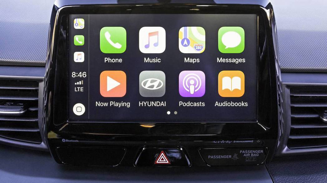 支援Apple CarPlay。 摘自Hyundai