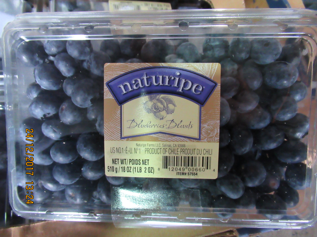 好市多從智利進口的「NATURIPE藍莓（FRESH BLUEBERRIES）」...