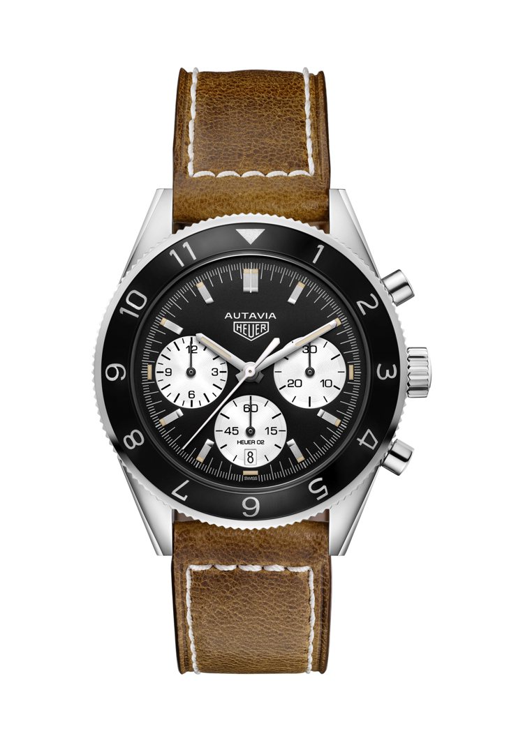 泰格豪雅Autavia復刻腕表，搭載Heuer-02自動上鍊計時機芯，約16萬3,300元。圖／TAG Heuer提供