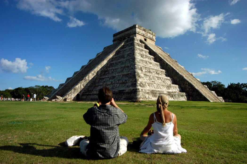 馬雅文明位於墨西哥的標誌性建物卡斯蒂略金字塔。歐新社