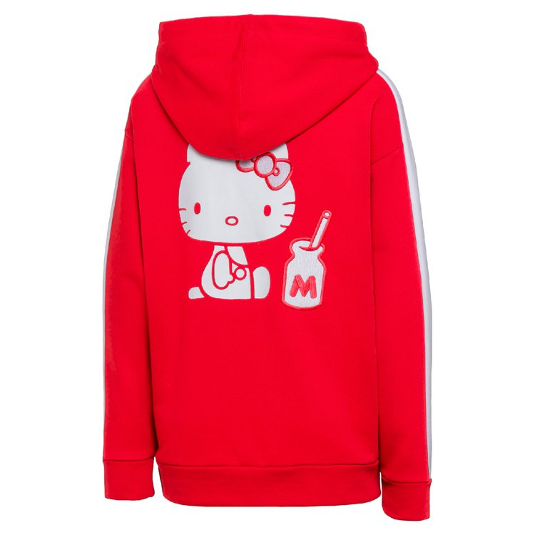 PUMA與Hello Kitty聯名系列連帽T恤，約2,280元。圖／PUMA提...