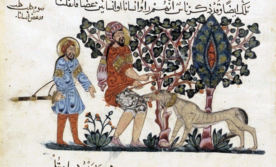 犬隻感染狂犬病後，多會出現「類似瘋狂」的攻擊性行為。圖為13世紀，阿巴斯朝的插畫...