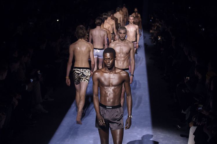 Tom Ford也在紐約男裝秀上，發表了內衣系列。圖／美聯社