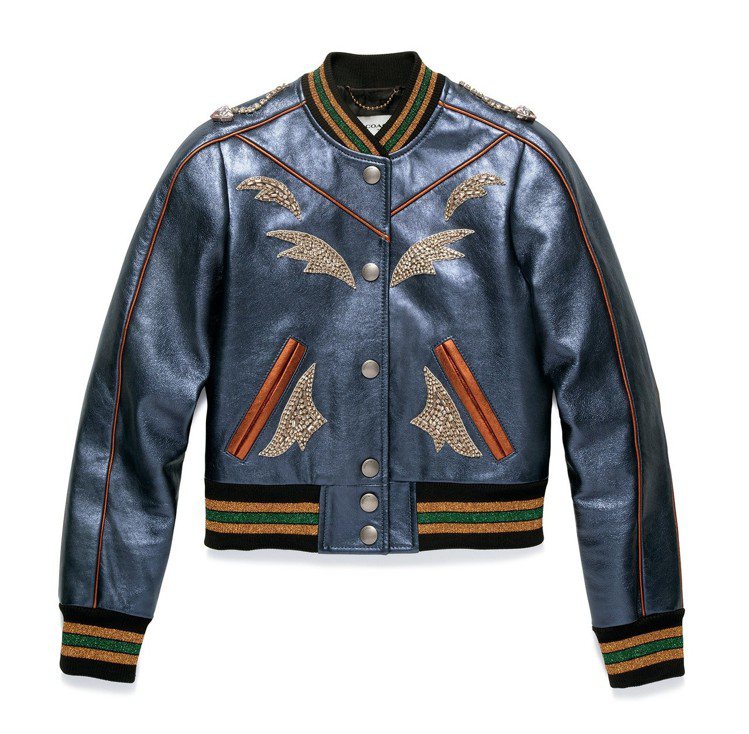 皮革外套Varsity Jacket，售價45,800元。圖／COACH提供