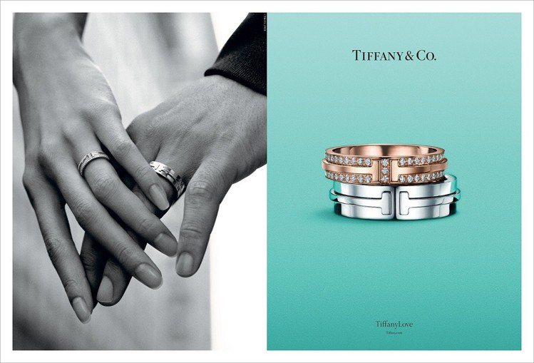 趕在情人節前夕Tiffany & Co.推出全新TiffanyLove形象廣告照片，頌揚世間無分性別或年齡，獨一無二的愛。圖／Tiffany提供