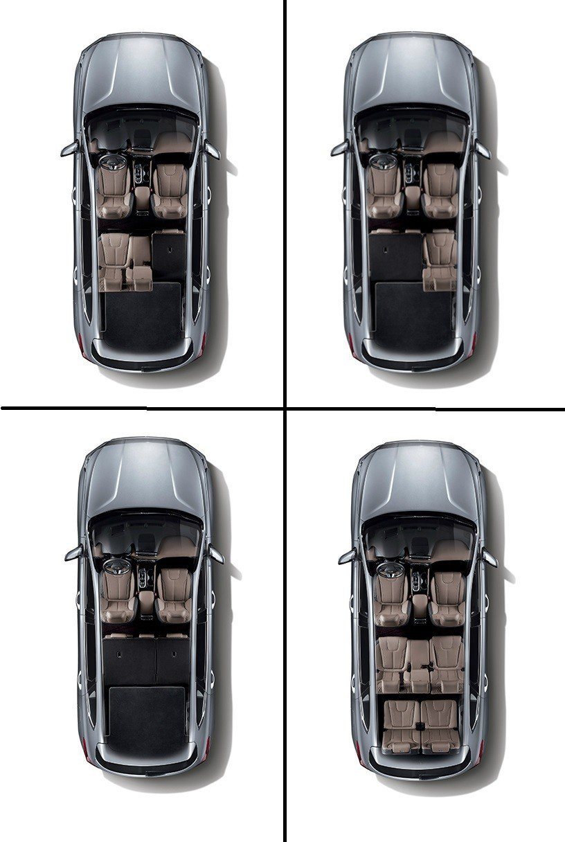 第二、三排座椅可收折，讓後車箱騰出更大的使用空間。 摘自Hyundai