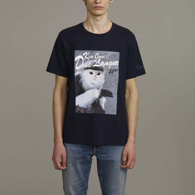 Kim Jones與GU合作系列男裝印花T恤，約390元。圖／GU提供