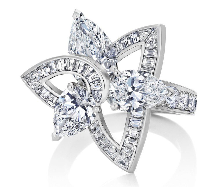 Blooming Lotus高級珠寶鑽石戒指，492萬元。圖／De Beers提...