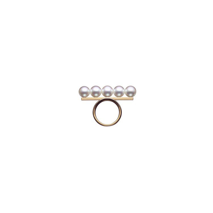 TASAKI balance signature 珍珠櫻花金戒指，83,900元。圖／TASAKI提供