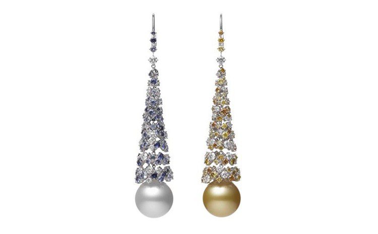 MIKIMOTO Praise to Nature頂級珠寶系列南洋珍珠鑽石耳環，330萬元。圖／MIKIMOTO提供
