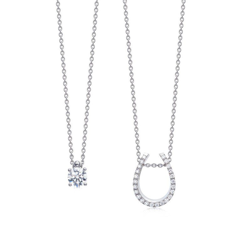 點睛品 Infini Love Diamond 「Iconic 系列」18K白金鑽石頸鍊，可拆開配戴，70,600元起。圖／點睛品提供