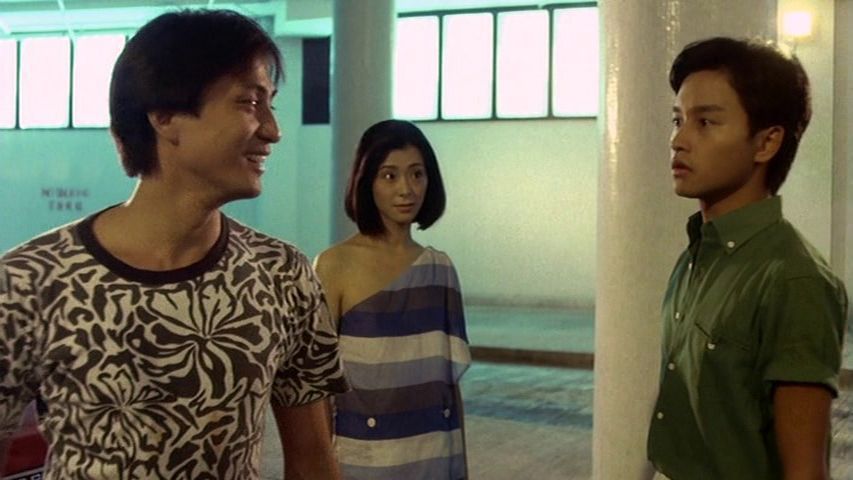 湯鎮業（左起）、夏文汐、張國榮在「烈火青春」有不少對手戲。圖／摘自rarefilm