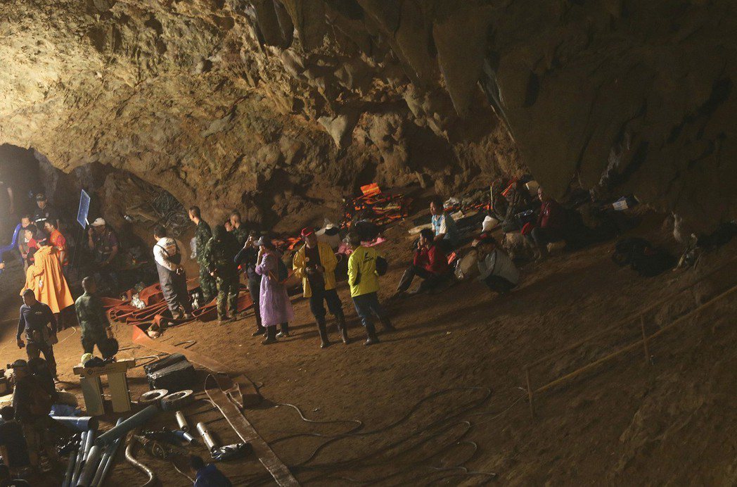 少年失聯的岩洞綿延超過10公里，是泰國第四大岩洞。 （美聯社）