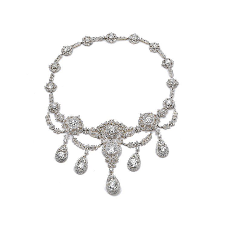 Tiffany Gifts of Love愛情信物古典珍藏庫作品─項鍊，1900年，黃金、鉑金與鑽石。圖／Tiffany提供