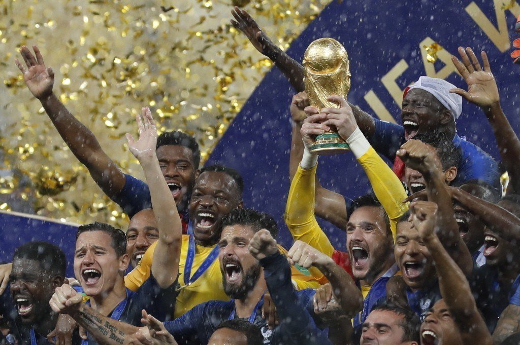 2018年世界盃由法國隊奪下冠軍金盃。 圖／歐新社