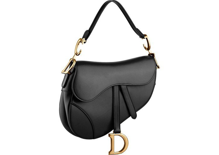 Saddle黑色中型馬鞍包，售價10萬3,000元。圖／Dior提供