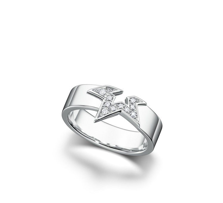 TASAKI abstract star鑽石鉑金戒指，128,000元。圖／TASAKI提供