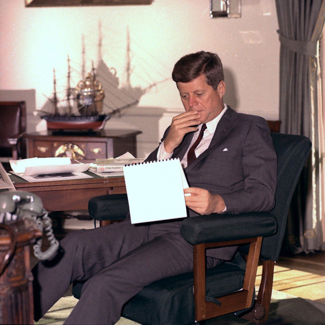 美國前總統甘迺迪在1961年下令設立白宮戰情室。 （美聯社）